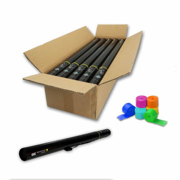 Carton (20x) 80CM Multicolour Paper Streamer Electric Cannon